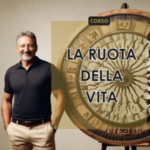 un uomo sorridente è accanto alla ruota della vita